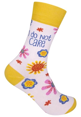 FUNATIC Crazy Socks with Funny Sayings - Novelty Gift for Men, Women, Adult - color: I Do Not Care