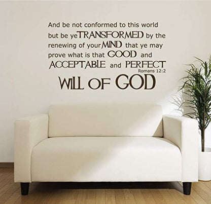 Romans 12:2 Bible Verse Wall Decal - Christian Vinyl Lettering