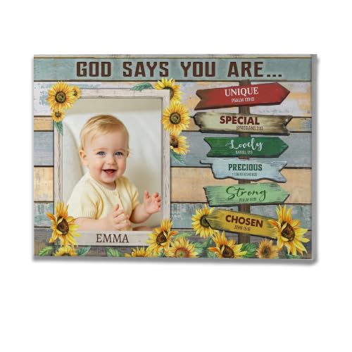 Ipplee Custom Signs Wall Art Photo Frame, God Says You Are Sunflower - color: Design06