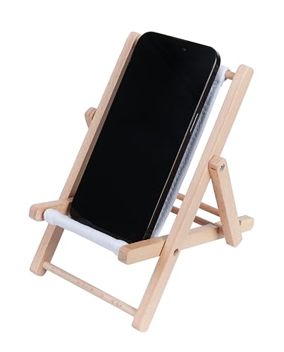 Foldable Wooden Cell Phone Stand, Phone Holder for Desk - color: White