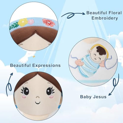 Mary Plush Nativity Scene Set - Gift for Women's Day Baby Plush Soft Jesus Stuffed Animal, Perfect Holiday Decor Christian Gift for Girl, 10 Inch - style: Mary