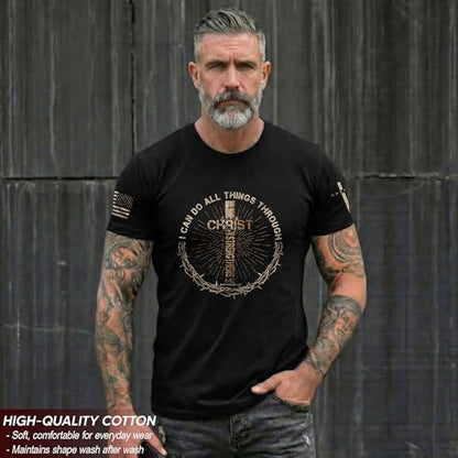 I Can Do All Things Through Christ, Jesus Shirts Men 2 - color: Black, size: Large