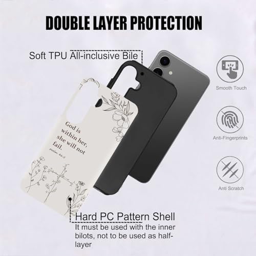 Christian Cross Faith Bible Verses Phone Case for Samsung Galaxy A15 5G, Shockproof Soft TPU & Hard PC Hybrid 2-Layer Protective Phone Cover for Women Girls Gray - color: Gray, size: Galaxy A15