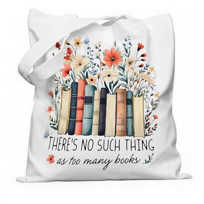 Book Canvas Bag, Read Tote Bag, Inspirational Canvas Bag. - color: White Read Inspirational-06