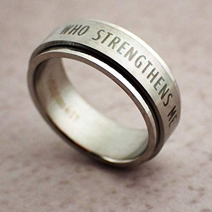 Philippians 4:13 I Can Do All Things Through Christ Spinner Ring