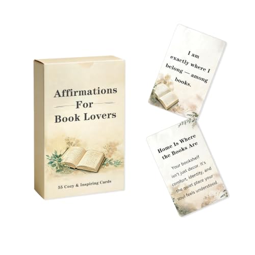 Lapsia 55 Bookish Affirmation Cards, Daily Inspiration for Book Lovers - color: Book Lovers