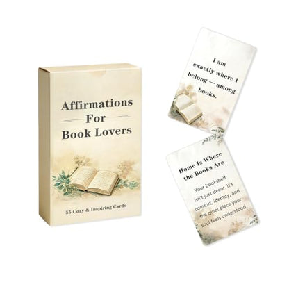 Lapsia 55 Bookish Affirmation Cards, Daily Inspiration for Book Lovers - color: Book Lovers