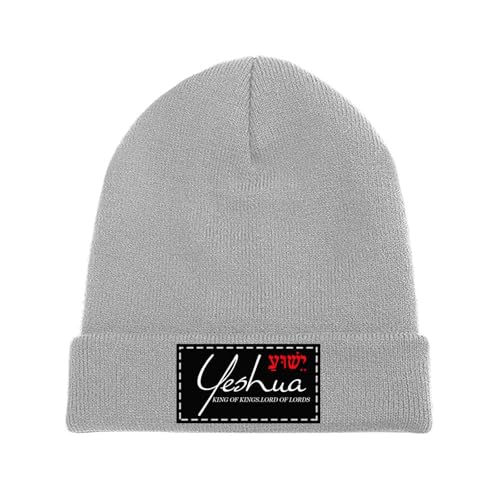 Yeshua Jesus Christian Beanie Hat Warm Winter Skull Caps Knit Slouchy Beanies for Outdoor - color: Light Gray-03