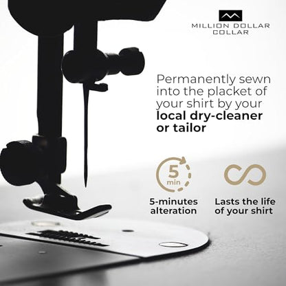 Million Dollar Collar Placket Stays - Dress Shirts Collar Stays Crisp & Firm, Universal Fit for Mens Dress Shirts & Polo