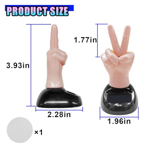 Swing Finger Car Dashboard Decoration, Solar Powered Waving Hand Figure Ornament, Funny Stress Relief Interior Decor for Car Home Office(Beige) - color: Beige