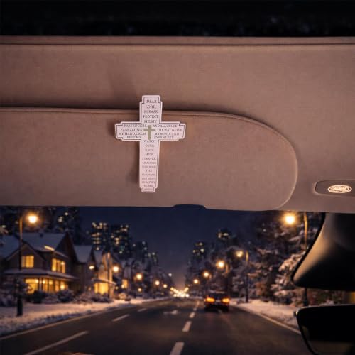 Christian Visor Clip Cross for Car, Drive Safe Religious Accessories, Pink - color: Light Pink