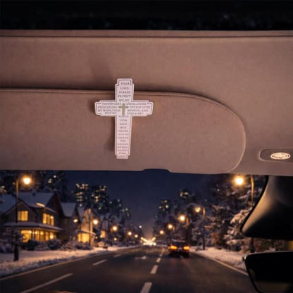 Christian Visor Clip Cross for Car, Drive Safe Religious Accessories, Pink - color: Light Pink