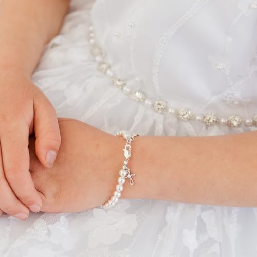Cherished Moments Girls Godchild Cross Bracelet, .925 Sterling Silver - color: MED (9 months - 4 years)