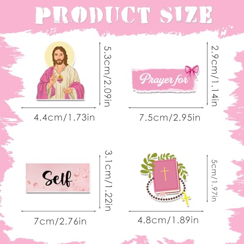 Prayer Board Supplies Stickers - 50 Pcs Pink Bow Coquette Kit - color: Pink Bow