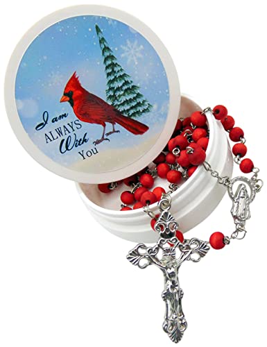 Cardinal Rosary Set with Rose Scented Wooden Beads and a Metal Cross