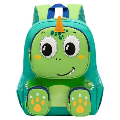 Toddler Backpack for Boys Kids 2-5, 3D Cute Dinosaur Boy Backpack for Preschool Kindergarten, Waterproof Animal School BookBag with Chest Buckle - color: Dinosaur Green
