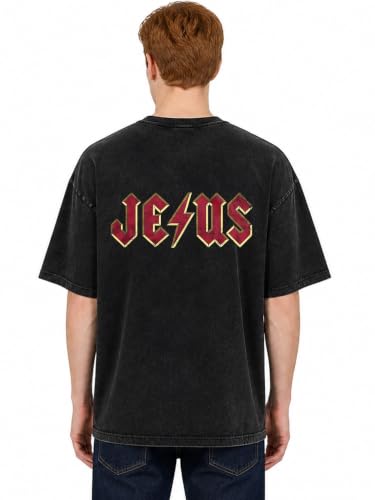 Graphic Faith T-Shirt Vintage Washed Oversized Christian Tee - size: XX-Large