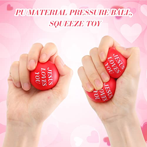 20 Pcs Jesus Loves You Balls Toys Christian Gifts, Red - color: Red