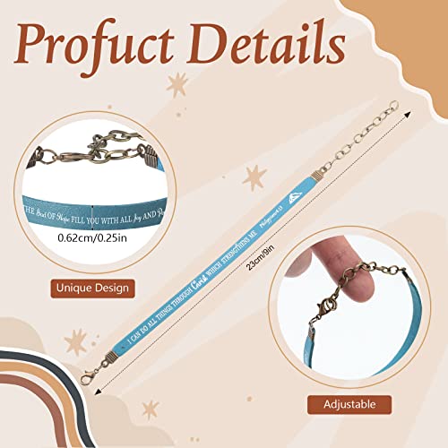 Jeyiour 20 Pcs Christian Leather Bracelets Bible Verse Quotes - color: Multicolor