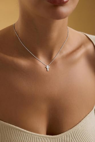 Gold Cross Necklace for Women, Dainty Small Cross Pendant - color: Necklace02