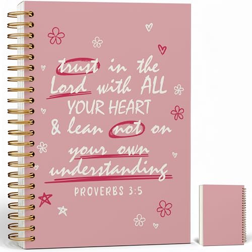 Christian Notebook Journal - Trust in the Lord with All Your Heart Christian Gifts for Women, Inspirational Bible Journal Notebooks for Note Taking, Bible Study, Prayer & Church Notes, A5 Spiral Notebook (In the Lord-Pink) - color: In the Lord-Pink