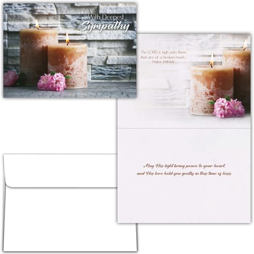 KJV Candle Sympathy Card, 1 Count - color: With Deepest Sympathy
