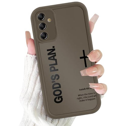 Christian Case for Samsung Galaxy S25 Jesus, Aesthetic Bible Verse Cross Pattern God Chris Design Print Phone Cover, Soft TPU Shockproof Protective Shell for Samsung S25 6,2", Brown - color: Brown Bible Verse