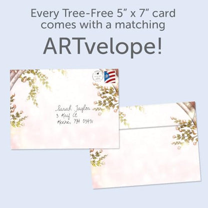 Tree-Free Greetings Woodland Healing Get Well Card - 1 Recycled 5x7 Card & Matching Envelope, Thick Cardstock, Sustainably Made in USA - Supportive and Adorable Animals - color: Healing Touch