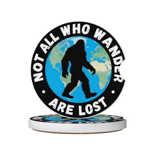 Bigfoot 2 Pack Car Cup Holder Coasters Ceramic Drink Coasters - color: Pink