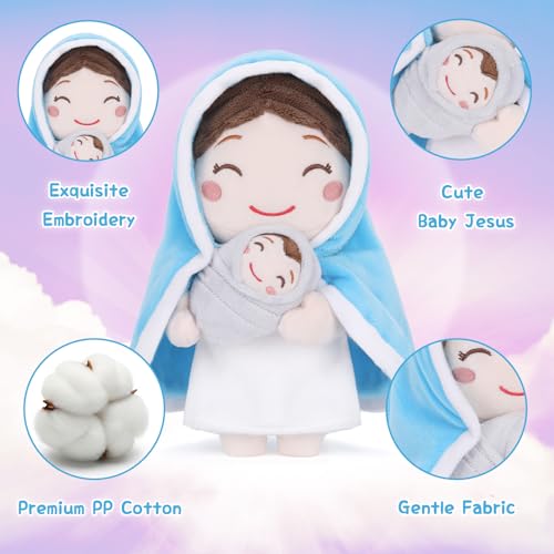 FunisFun Jesus Plush Virgin Mary Stuffed Animal Doll Ideal Gifts for Christian Church Religious Party Favors Christmas (Virgin Mary) - style: Virgin Mary