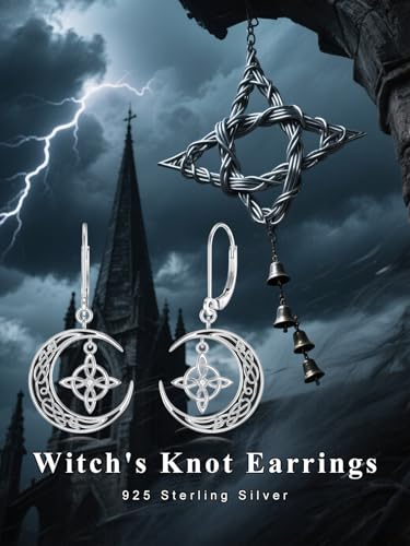 Dorunmo 925 Sterling Silver Mustard Seeds Dangle Earrings for Women Mountains Earrings Hypoallergenic Christmas Jewelry Gifts for Women - style: Witch Knot-01