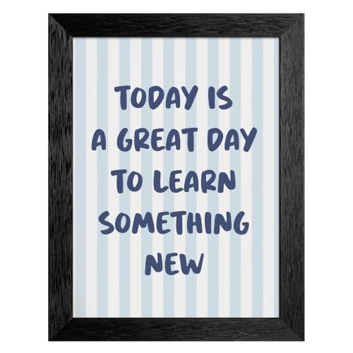 Learn Something Canvas Wall Art Brush Poster 8x10in Black Framed Flat - color: style 010, size: 8"L x 10"W