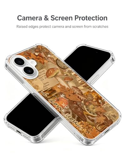 Fall Aesthetic Case Compatible with iPhone 17, Orange Leaves Pumpkins Phone Cover for iPhone 17 - color: Fall Aesthetic