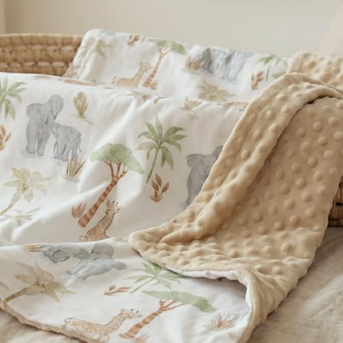 Fleece Baby Blankets for Girls & Boys, Infant Toddler Blanket - color: Light Brown Elephant