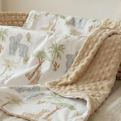 Fleece Baby Blankets for Girls & Boys, Infant Toddler Blanket - color: Light Brown Elephant