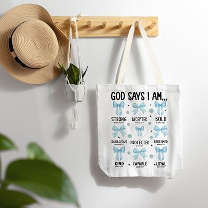 FBB Christian What's the Best that Could Happen Inspirational Tote Bag - color: God Say I Am - 2