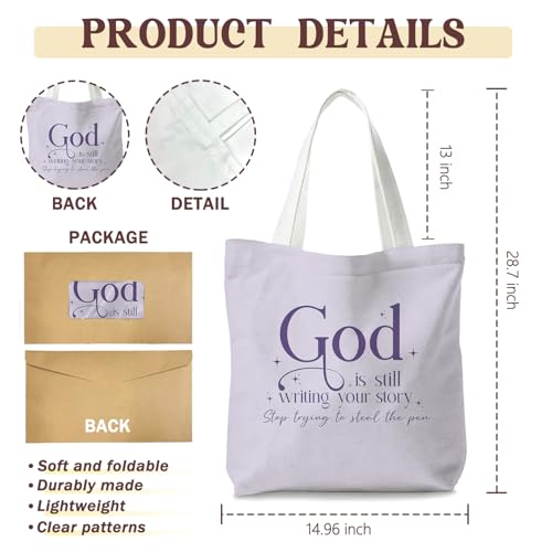Bible Tote Bags Cute Christian Preppy Canvas Tote Bag Christian Gifts for Women Reusable Shopping Bags(Parent) - color: Bible-8