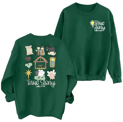 FAYALEQ Christmas Sweatshirt for Women Merry Christmas Shirt Xmas Tops - color: Green-true, size: Small