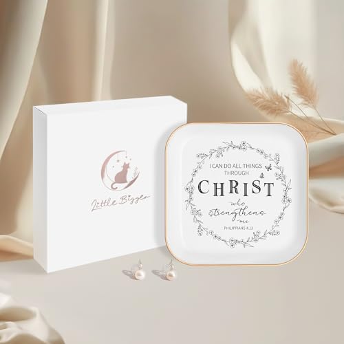 Christian Gifts–Bible Verses Jewelry Tray,Confirmation Gifts for Teen Girls - style: Philippians 4:13