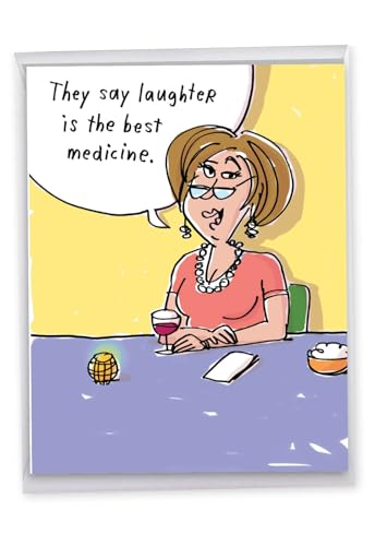 NobleWorks Jumbo Funny Group Get Well Notecard w/Envelope J9679GWG-US - style: Best Medicine
