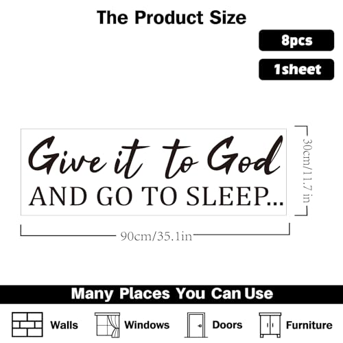 PLIGREAT Give it to God Quotes Wall Decals, DIY Saying Vinyl Wall Stickers - style: Give it to God