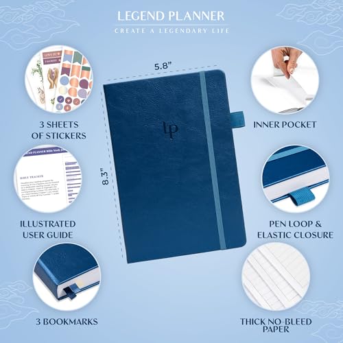 Legend Bible Study Journal for Women, Guide Notebook for Notes Mystic Blue - color: Mystic Blue