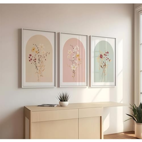Watercolor Flower Wall Art Set of 3 Wildflower Floral Wall Decor Pictures Botanical Canvas Wall Art Vintage Prints Boho Flower Painting Minimalist Floral Poster for Room Bedroom 12x16 Inch Unframed - color: Botanical Prints, size: 12"x16" Unframed