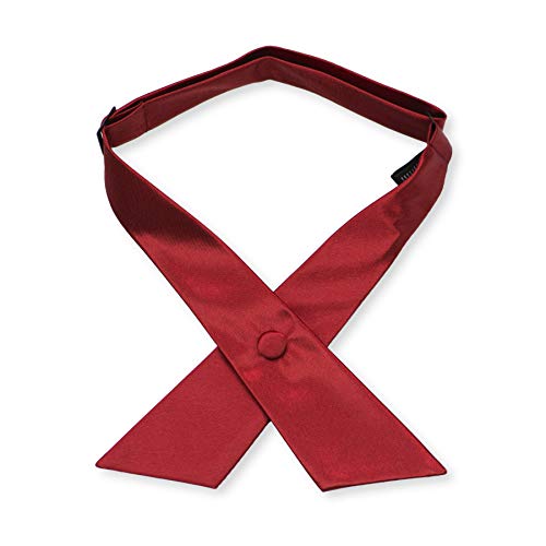 Women's or Men's Crossover Neck Tie Solid Color Continental Tie - color: Dark Red / Cranberry
