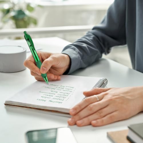 50 Pack Green Ink Ballpoint Pen with Soft Grip, Bulk Pens 1.0mm - color: Green