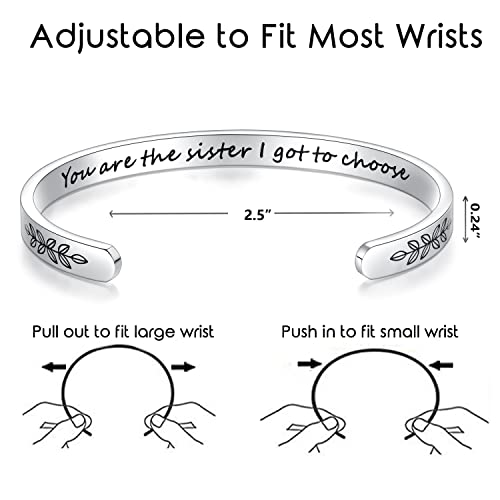 TONY & SANDY Cuff Bracelets for Women Teen Girls Best Friend Sister Mom Daughter Granddaughter Easter Birthday Mother's Day Christmas Stocking Stuffers for Teen Girls Women Jewelry - style: 1 - Sister Gifts - You are the sister I got to choose