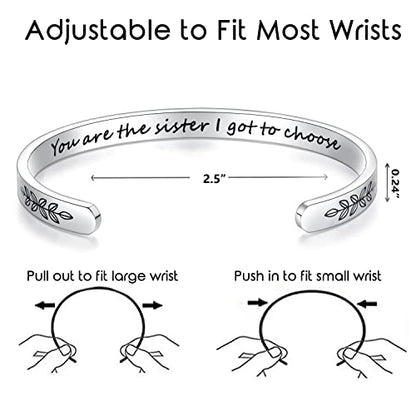 TONY & SANDY Cuff Bracelets for Women Teen Girls Best Friend Sister Mom Daughter Granddaughter Easter Birthday Mother's Day Christmas Stocking Stuffers for Teen Girls Women Jewelry - style: 1 - Sister Gifts - You are the sister I got to choose