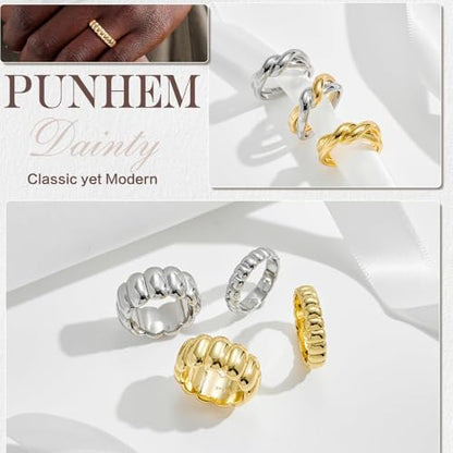 Cross Ring Women 14K Gold Plated Statement Stackable Engagement Christian - color: D-Gold&Silver
