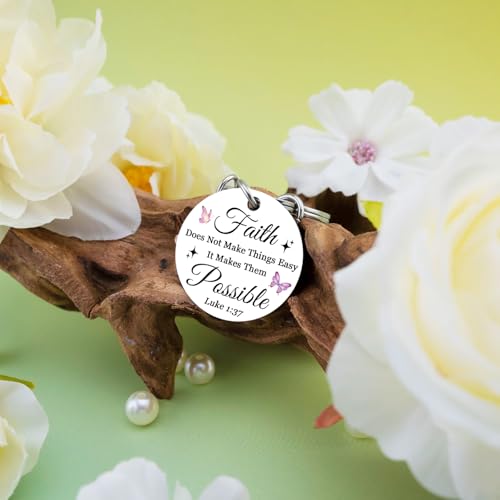 Christian Gifts for Women Religious Faith Keychain with Bible Verse