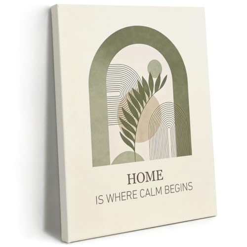 BEASTZHENG Home Is Where Calm Begins Boho Canvas Wall Art Home Accent - color: Home calm